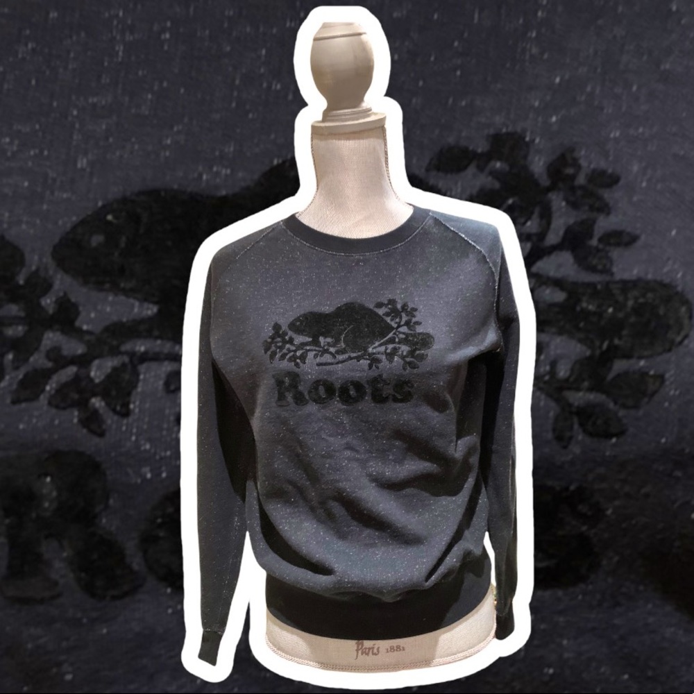 Roots Black/Grey Salt & Pepper Crew Neck